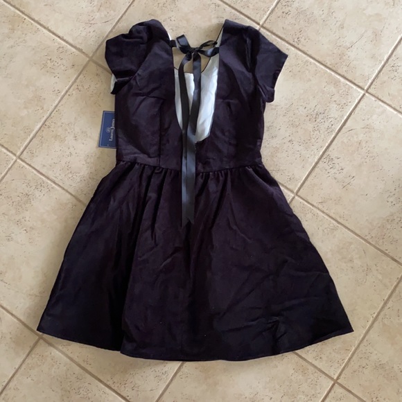 NWT Lauren James velvet fit and flare dress ribbon sz lg - Picture 3 of 4